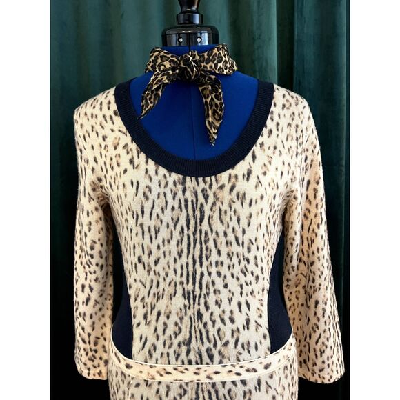 Rachel Roy I Designer Animal Print Knit Dress I Sweater Dress - Picture 3 of 8